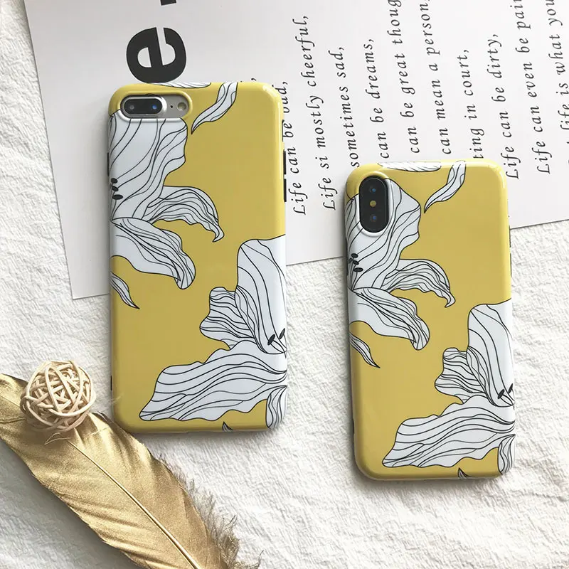 Boucho Retro Flowers Phone Cases For iphone X XS MAX XR Case 6 6S 7 8 Plus Fashion Glossy Soft IMD Back Cover |