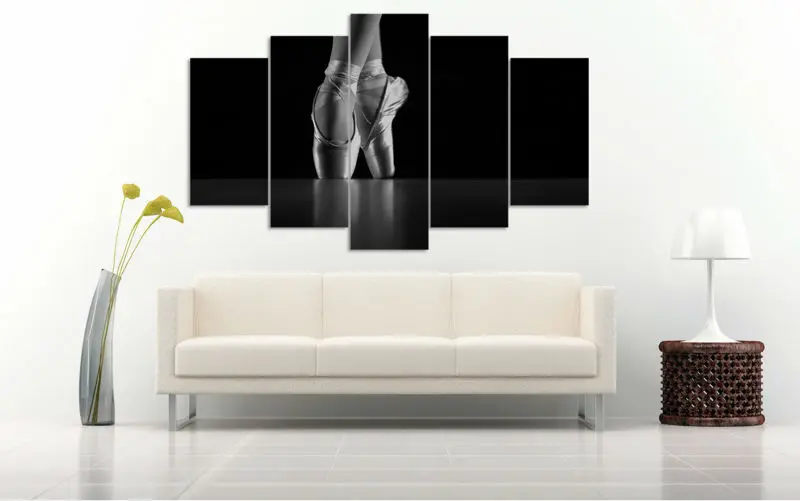 HD печать 5 панелей Холст Искусство балетки Картина Современный домашний декор