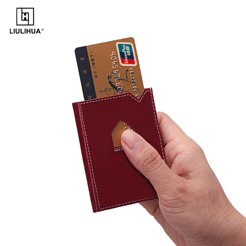 LIULIHUA горячая распродажа натуральная кожа держатель для кредитных карт LLH унисекс