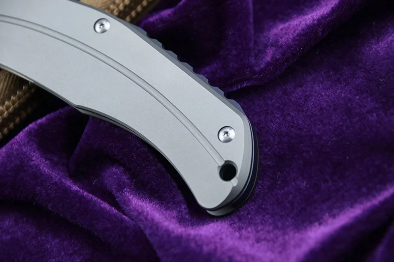LEMIFSHE JK3215 откидной складной нож D2 лезвие из титана с узором метеорита ручка кухня на открытом воздухе нож для фруктов EDC инструмент