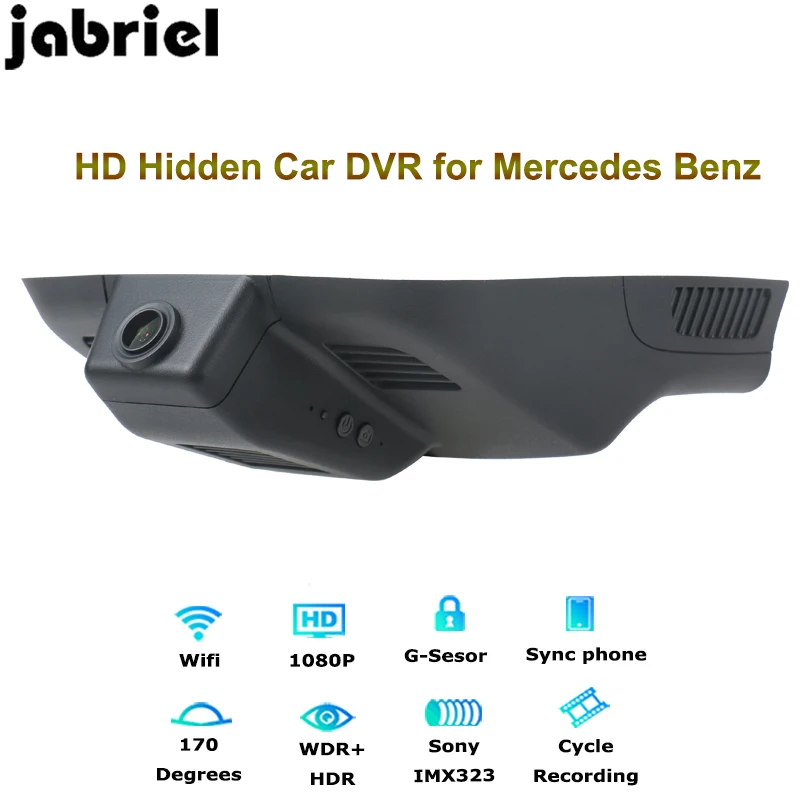 Скрытый Автомобильный видеорегистратор Jabriel 1080P с Wi Fi двумя объективами для Mercedes