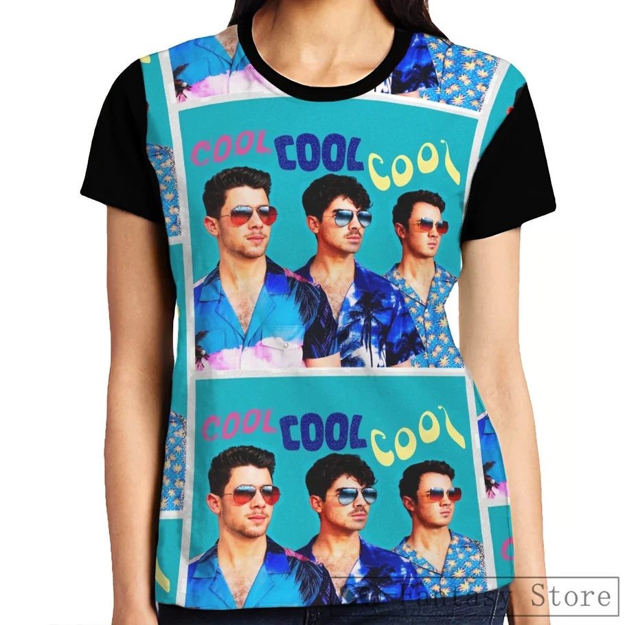Модная Повседневная футболка с принтом для мужчин женские топы рисунком JONAS BROTHERS