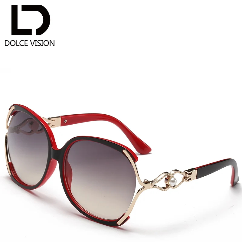Dolce vision Винтаж женские солнечные очки Бабочка бренд оправы для очков в стиле ретро Для женщин Градиент оттенков негабаритных UV400 Защита от солнца