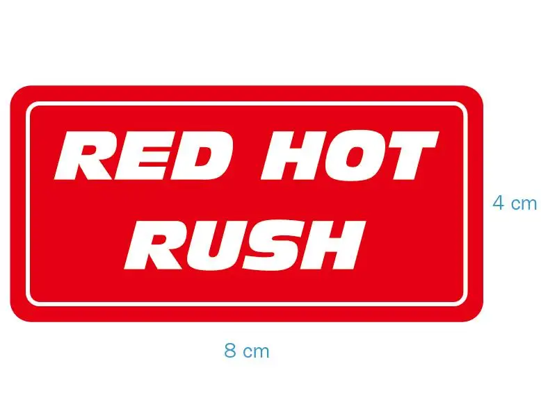 2000pcs/lot 8x4cm RED HOT RUSH shipping label sticker for package delivery,  Item No.DN09 - купить по выгодной цене | AliExpress