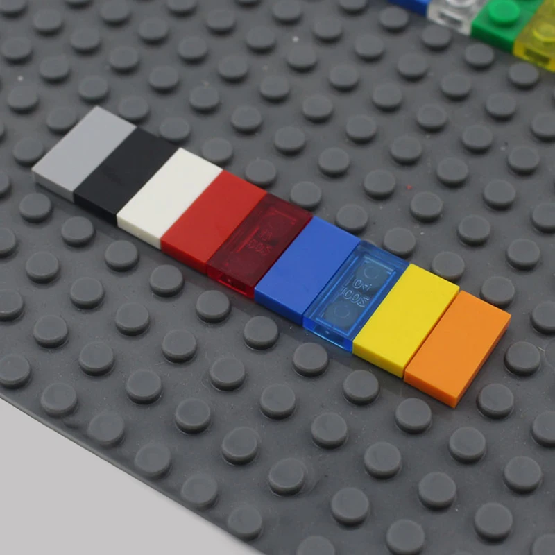 100 шт. детские игрушки плоская плитка 1X2 DIY просветить мс пластиковые строительные