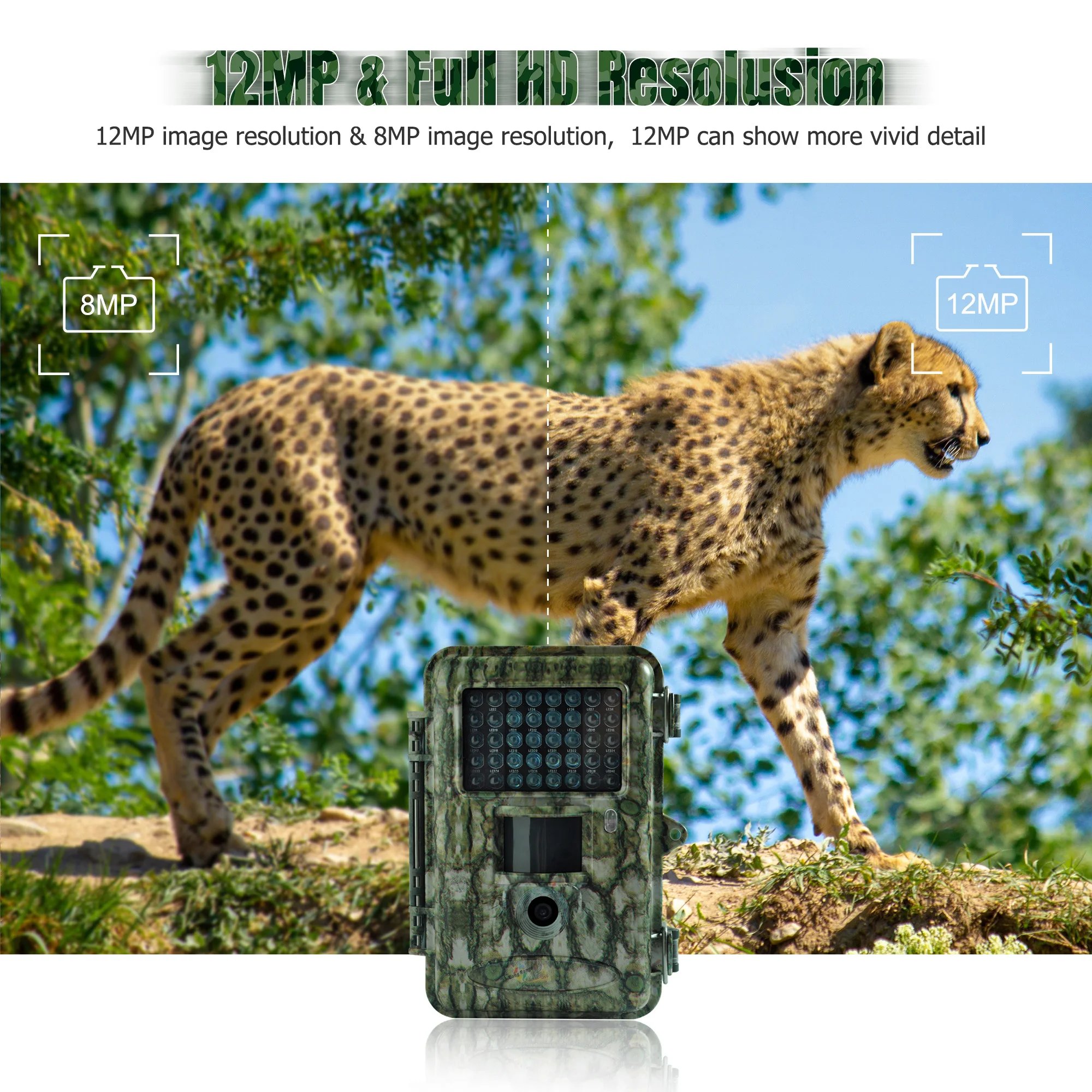 Bolyguard охотничья камера 12MP 720 P HD фото ловушка с Черный Инфракрасный светодиод