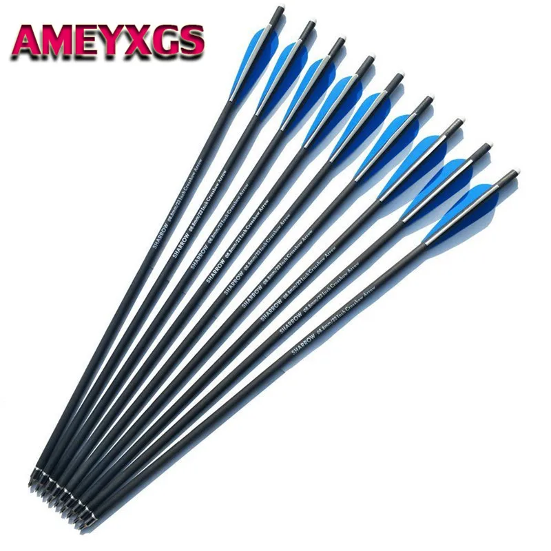 

12/24Pcs 18"/20"/22" Archery Crossbow Arrows Bolts Target Tip Point Carbon Arrow Replacement Broadheads For Hunting Accessories