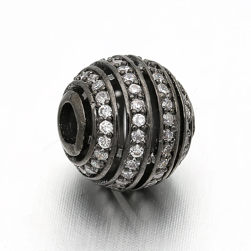 10 мм * 9 круглые бусины с большим отверстием латунь микро инкрустированный Циркон