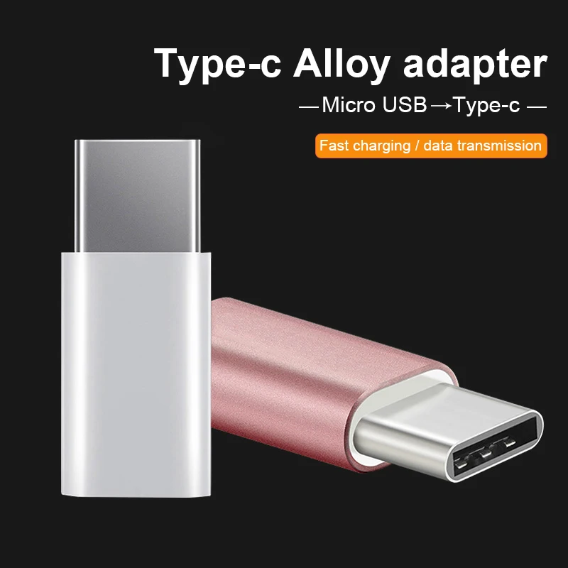 Мини micro USB Type C адаптер conventer usb c сплав 2 в 1 разъем Быстрая зарядка aux передача