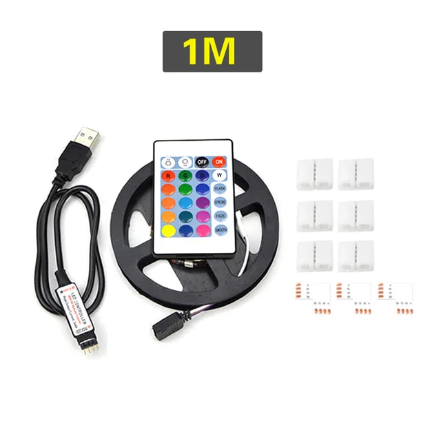 1M 1 м 2 м 3 м светодиодный светильник USB RGB не водонепроницаемый светодиодный светильник для аквариума 5050 светодиодный диодный задний светильник декоративный светильник ing - Цвет: 1M