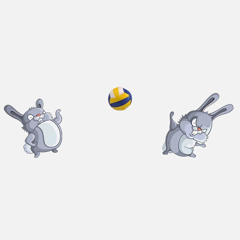 volleyball Милый кролик, играющие шары, развевающиеся наклейки для стеклоочистителей, ПВХ, автомобильный Стайлинг, наклейки на заднее стекло, автомобильные наклейки и наклейки, автомобильные товары - Название цвета: volleyball
