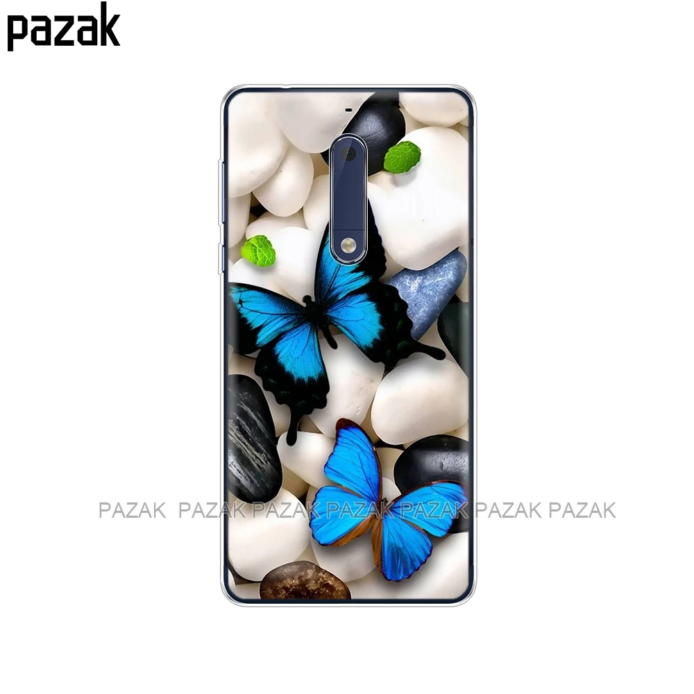 Силиконовый чехол для Nokia 2 5 3 6 7 8 9 2017 nokia 2018 1 плюс x5 x6 Мягкий ТПУ бабочка цветок