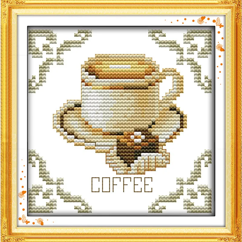 Кофейные и десертные китайские счетные схемы для вышивки крестом наборы