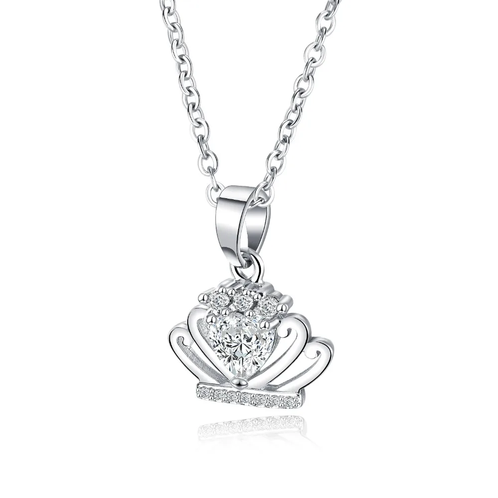 Simple ins item fashion rhinestone crown necklace female Korean student pendant 3-KX708 | Украшения и аксессуары
