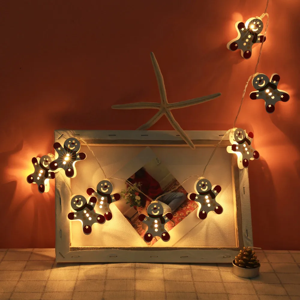 10 шт. светодиодная Рождественская елка Снеговик сказочные огни свинцовый