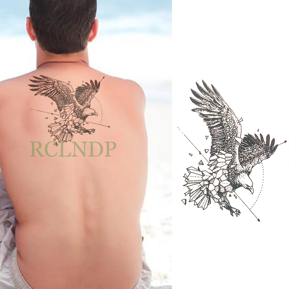 

Waterproof Temporary Tattoo eagle owl geometric animal tatto flash tatoo fake tattoos large size body art for girl women man kid