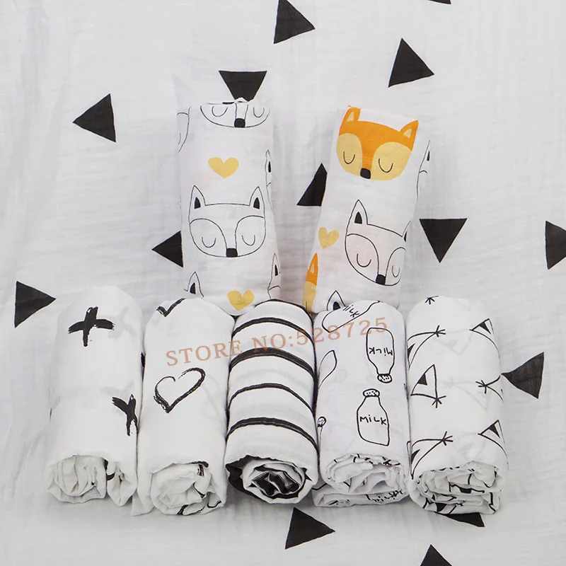 Муслинлайф 100% хлопок муслин Пеленальное Одеяло крест/лисица/молоко модели