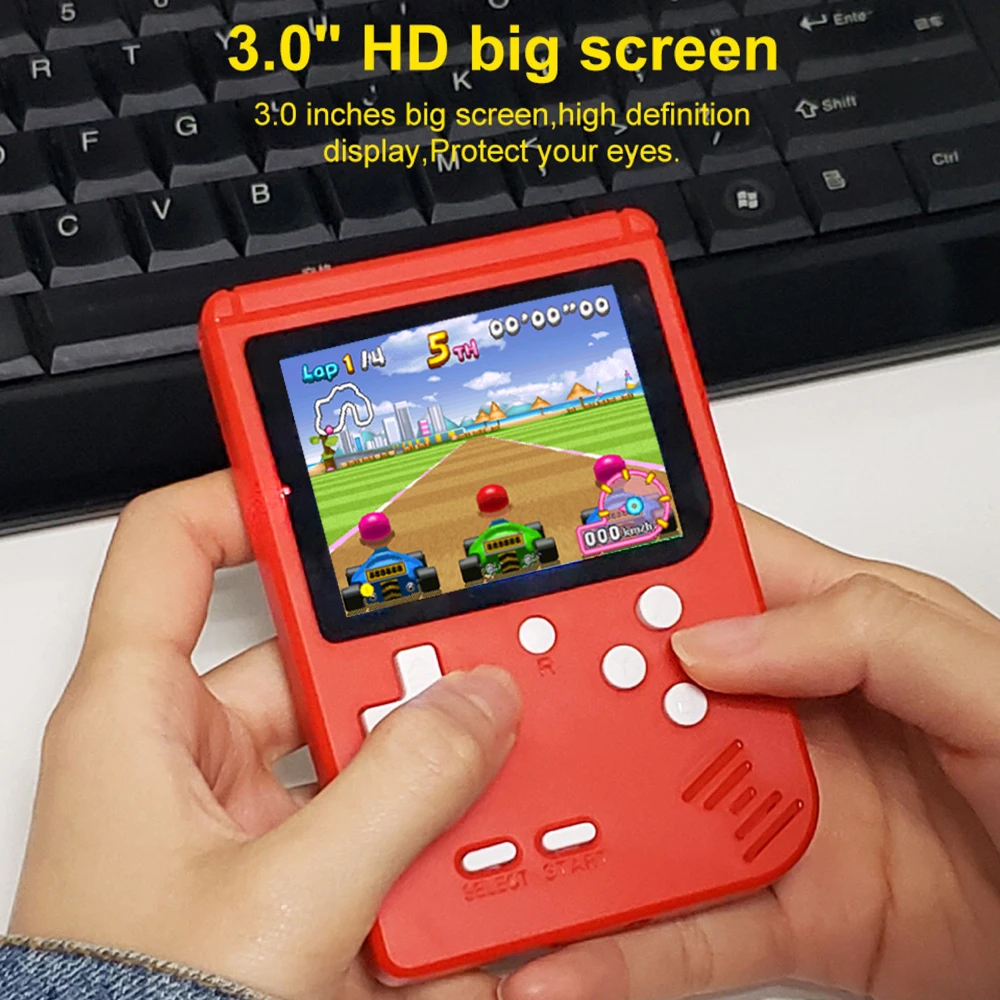 Классические мини-игровые консоли, JJFUN FC280 портативные игры, встроенные 400 ретро-ТВ-видеоигры с 3,0 дюймовым ЖК-дисплеем 1 USB зарядка