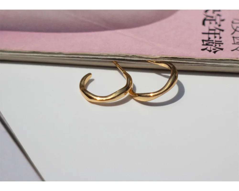 925 sterling silver fashion gold circle stud earring ear ring ear bone wild simple trend female girl silver ear jewelry