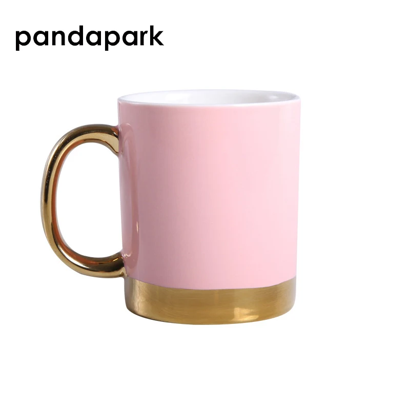 Розовая Керамическая индивидуальная кофейная чашка Pandapark мультяшная молочная