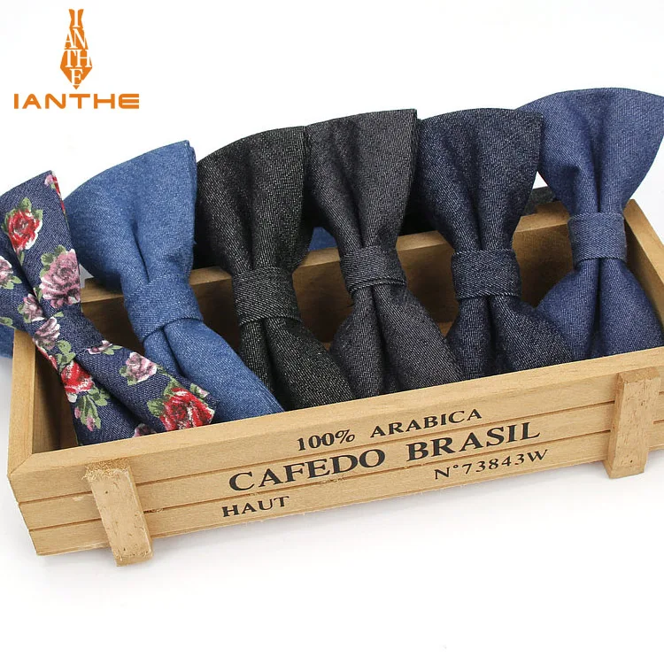 Новый Мужской винтажный однотонный хлопковый галстук бабочка Ianthe свадебный