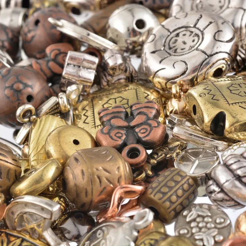 FUNIQUE 100 шт./лот ретро акриловые бусины с цветочным узором резные для изготовления