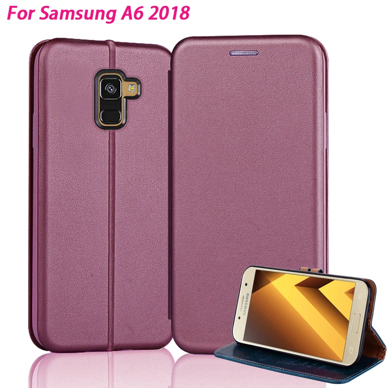 YonLinTan кожаный чехол для samsung galaxy A 6 A6 2018 флип 5 &quotТелефон задняя крышка Роскошный