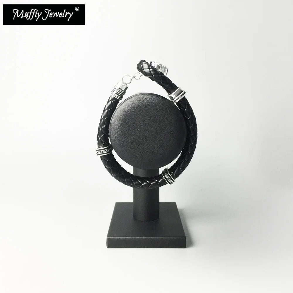 Кожаный браслет с черепом хорошие ювелирные изделия в европейском стиле для