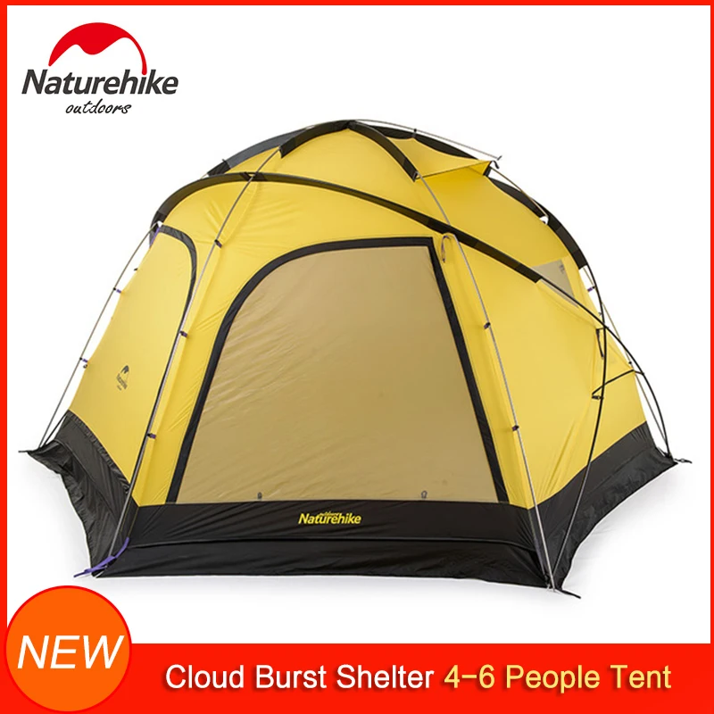 Naturehike большой шестигранный купол палатка для 4-6 человек Открытый Кемпинг походный тент для автомобиля с бесплатным следом ноги наземный коврик NH17C260-D