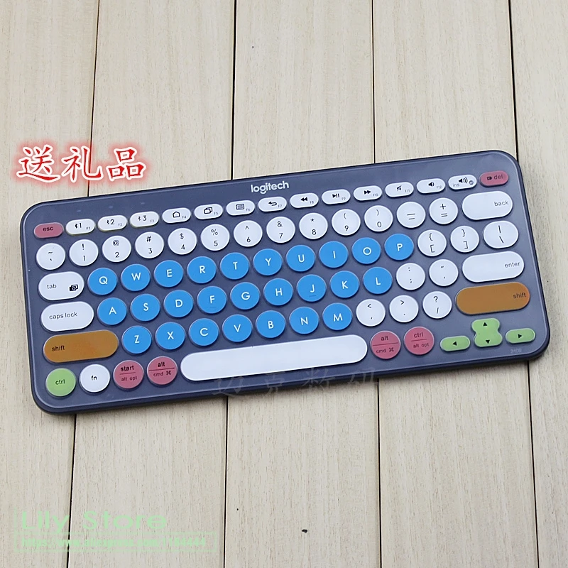 candyblue Для logitech K380 крышка клавиатуры силиконовая Водонепроницаемый настольный компьютер kyeboard защитная пленка - Цвет: candyblue