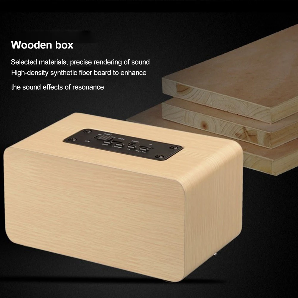 W5 деревянный двойной громкий динамик Bluetooth динамик с функцией карты 2200 мАч емкость аккумулятора поддержка tf-карты для мобильного телефона