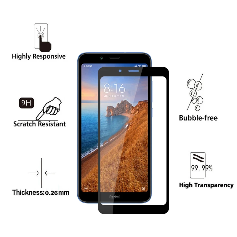Полноэкранное Защитное стекло для xiaomi redmi 7A закаленное стекло для xiaomi redmi 7a xiaome xiomi redmi 7 a защитная пленка