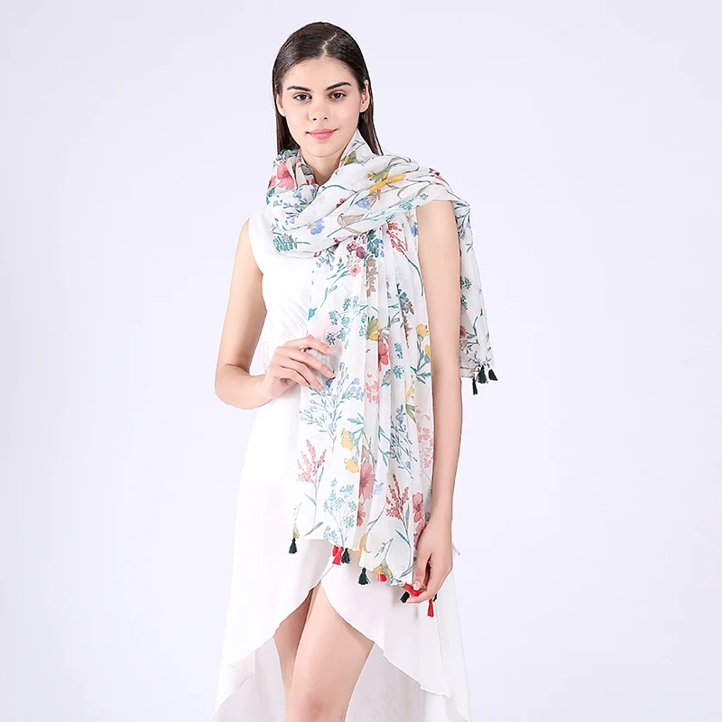 Женский дизайнерский шарф с бахромой Marte & молодых элегантный белый оверсайз