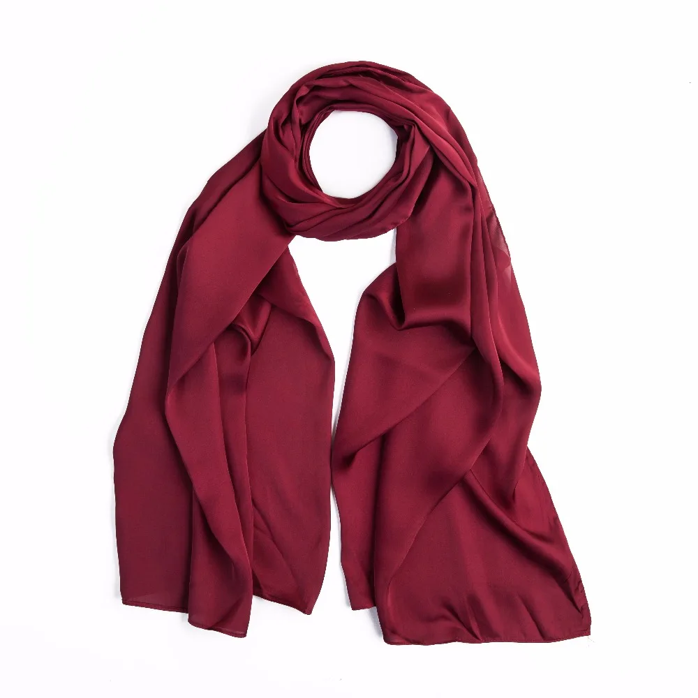 Uphily мусульманских хиджаб шифоновый шарф Мусульманский Хиджаб Шелковый шелковые