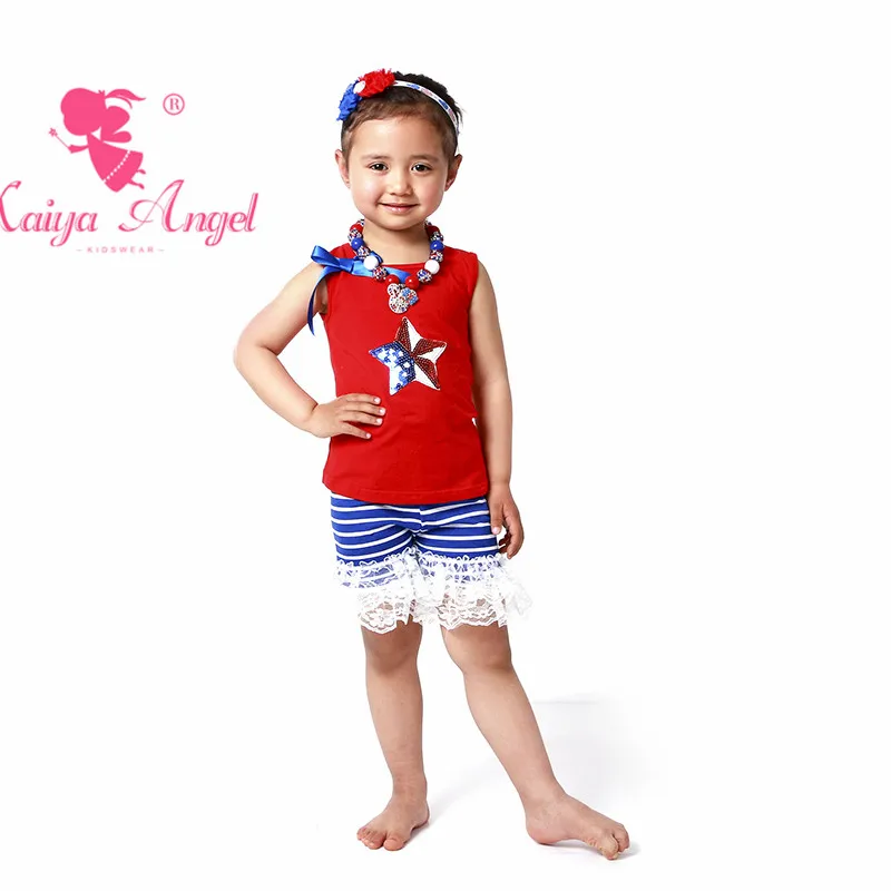 Kaiya Angel/хит продаж наряд Русалочки 4 июля Детская Хлопковая кружевная одежда
