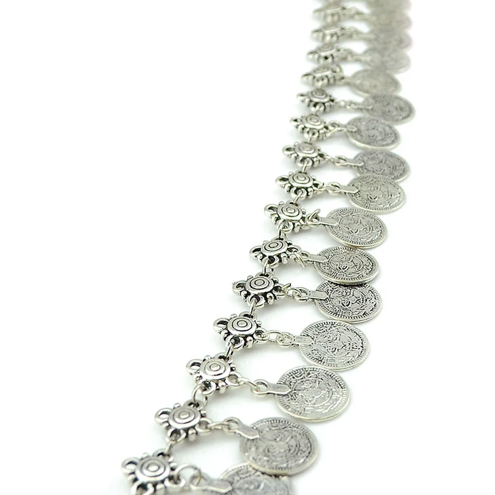 Новый посеребренный металлический болтающийся хиппи бохо цветок турецкий