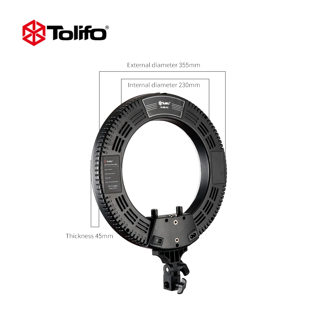Двухцветный СВЕТОДИОДНЫЙ светильник Tolifo R40B AC 40 Вт для фотосъемки с регулируемой