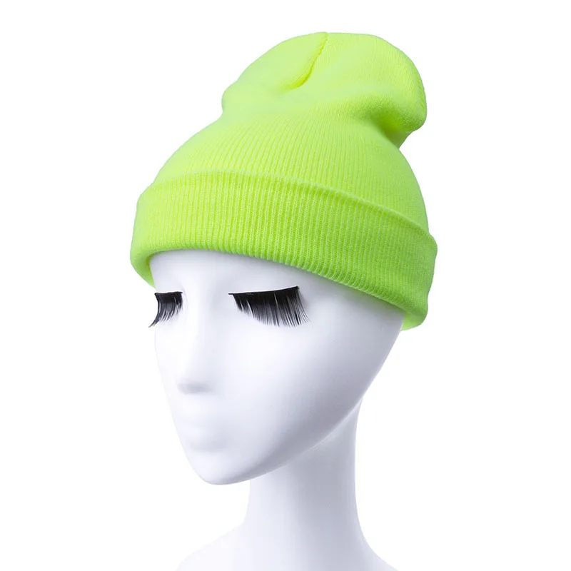 R Light Yellow Мода Skullies шапочки женщины шляпа вязаная шапка женская шапка человек колпак для женщин шапочка мужская чистый цвет головные уборы - Цвет: R Light Yellow