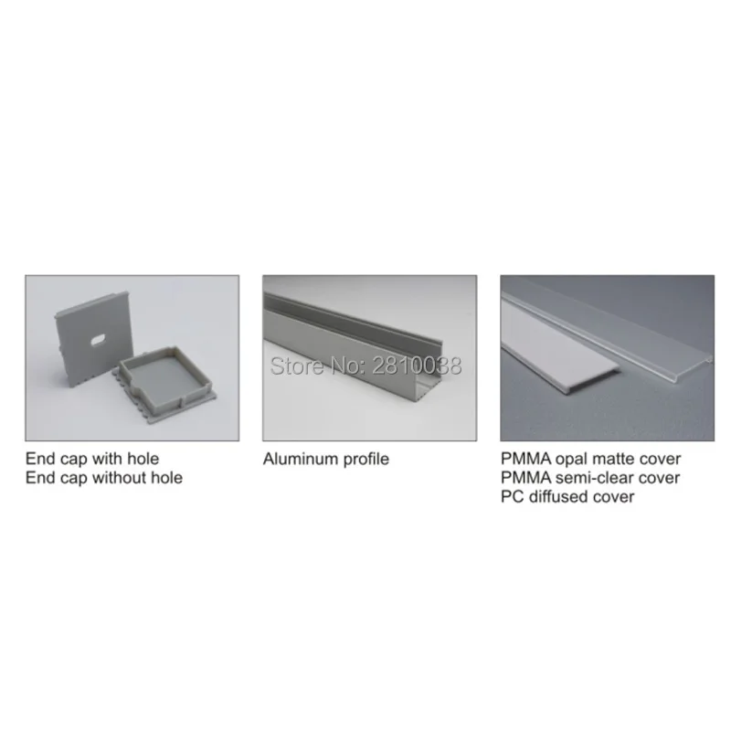100X1 м наборы/партия поверхностный монтаж алюминиевый светодиодный канал и