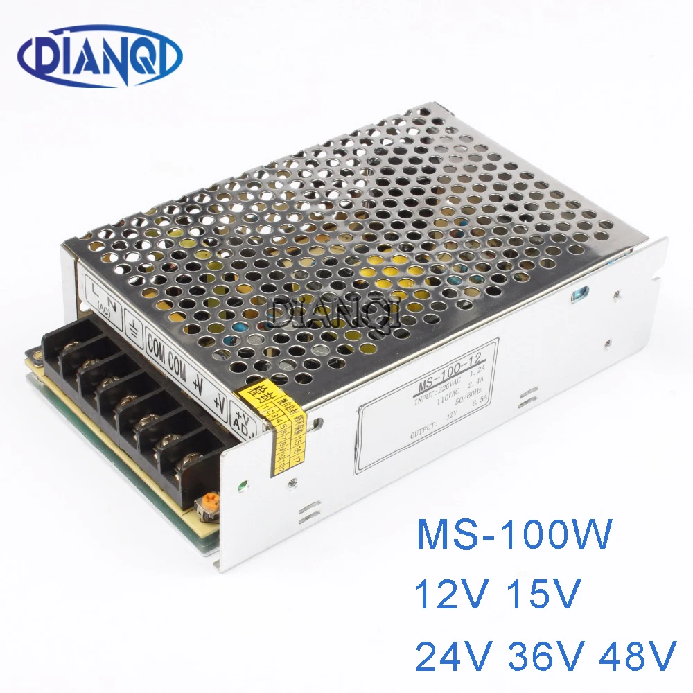 DIANQI источник питания 100 Вт 12 В 8.3A блок 15 в 24 36 48 мини размер din led ac dc конвертер MS 12|ac
