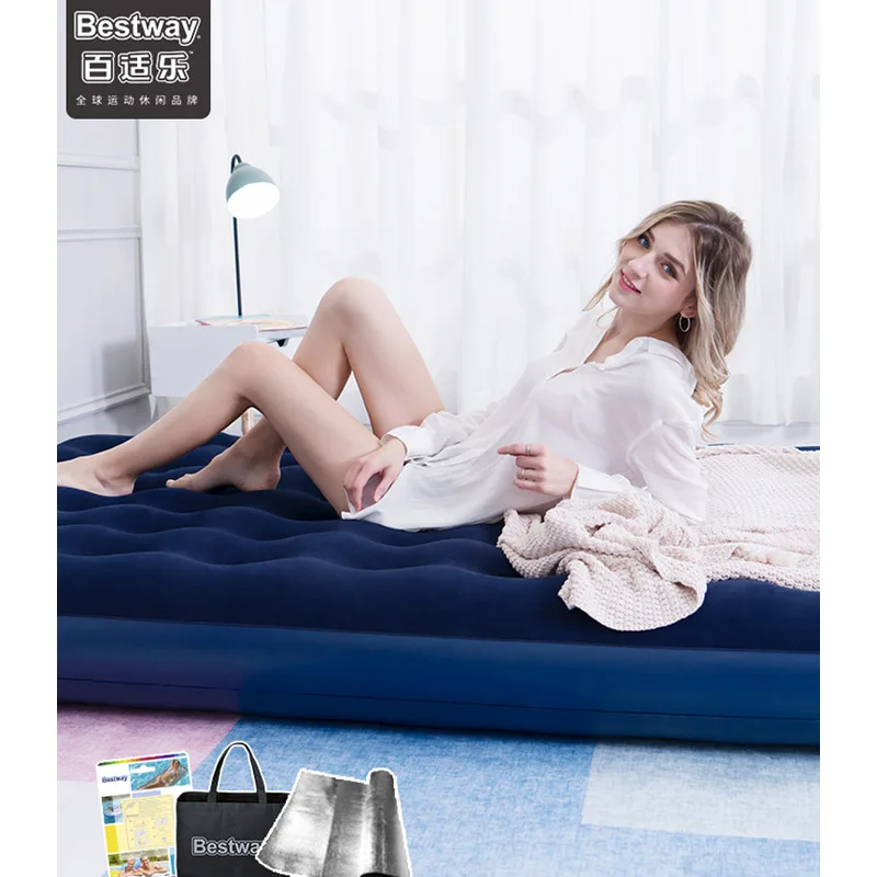 Bestway 67406-15 185*76*22 см/188*99*22 см домашний портативный надувной матрас для кемпинга с ручным насосом и двумя подушками