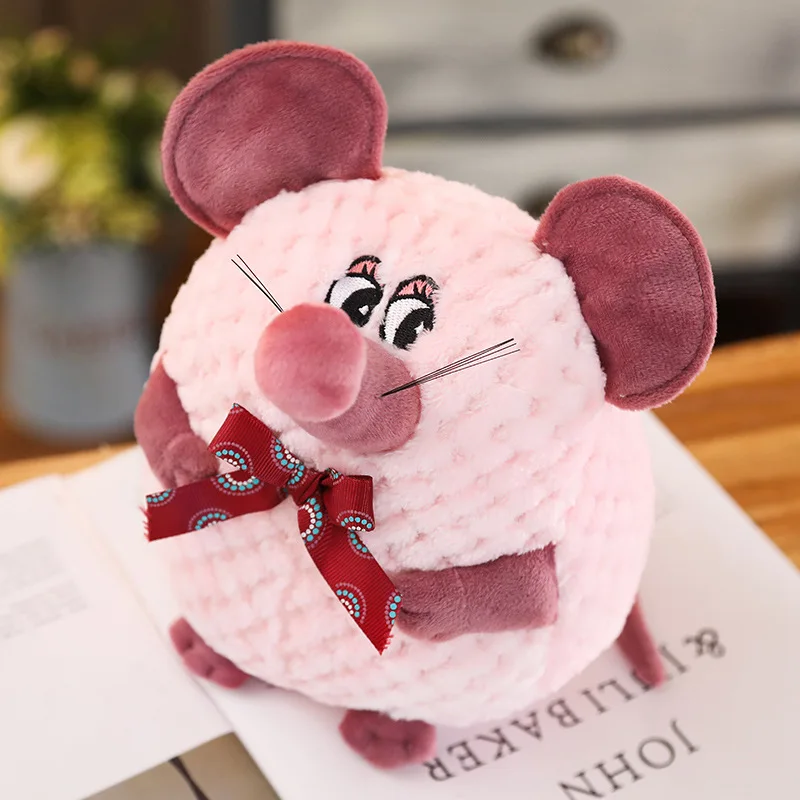 Pink-35CM Hylidge Корейская Новая мягкая плюшевая игрушка в виде мыши милая крыса зодиака кукла чучело хомяка детские игрушки дети куклы на день рождения Рождественский подарок - Цвет: Pink-35CM