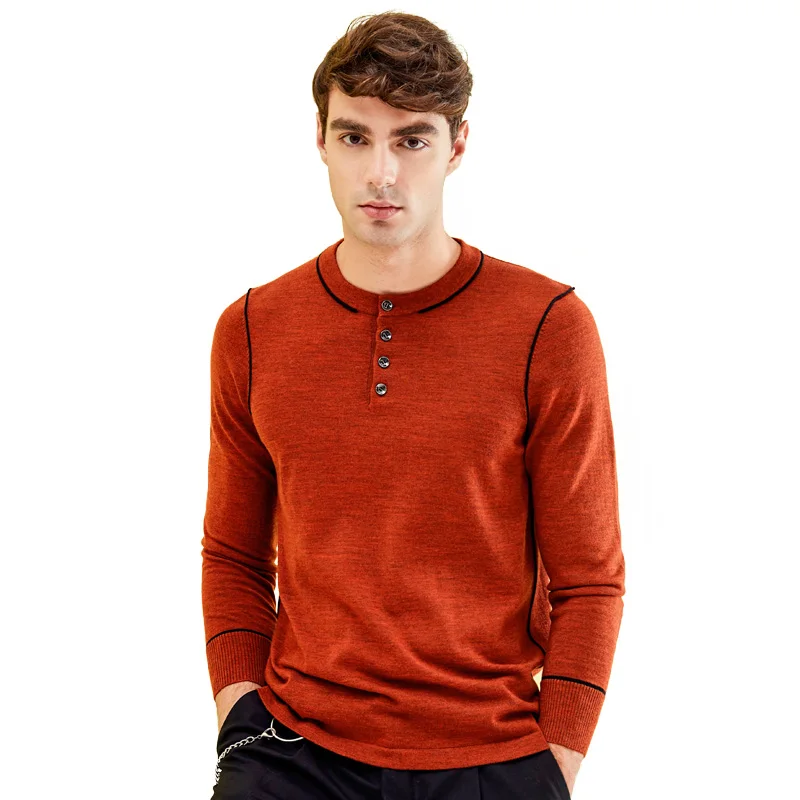 ZHILI Men's Pullover Sweater 100% Wool