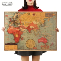 tie ler large world geography map wall sticker art bedroom home decoration wall sticker poster 70x51 5cm