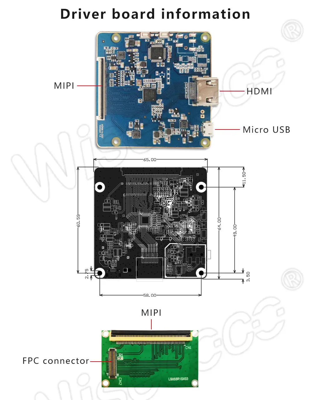 5,5 дюймов 1440x2560 2K ips ЖК-экран дисплей с HDMI к MIPI плата контроллера для Raspberry Pi 3 LS055R1SX03