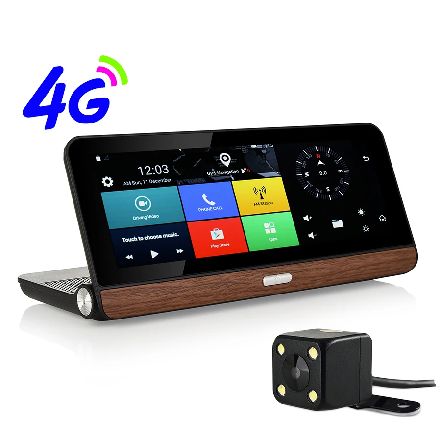 Udricare 8 дюймов 4G sim-карта gps Android 5,1 WiFi Bluetooth телефонный звонок 4G приборная панель gps HD 1080P двойной объектив камера заднего вида DVR