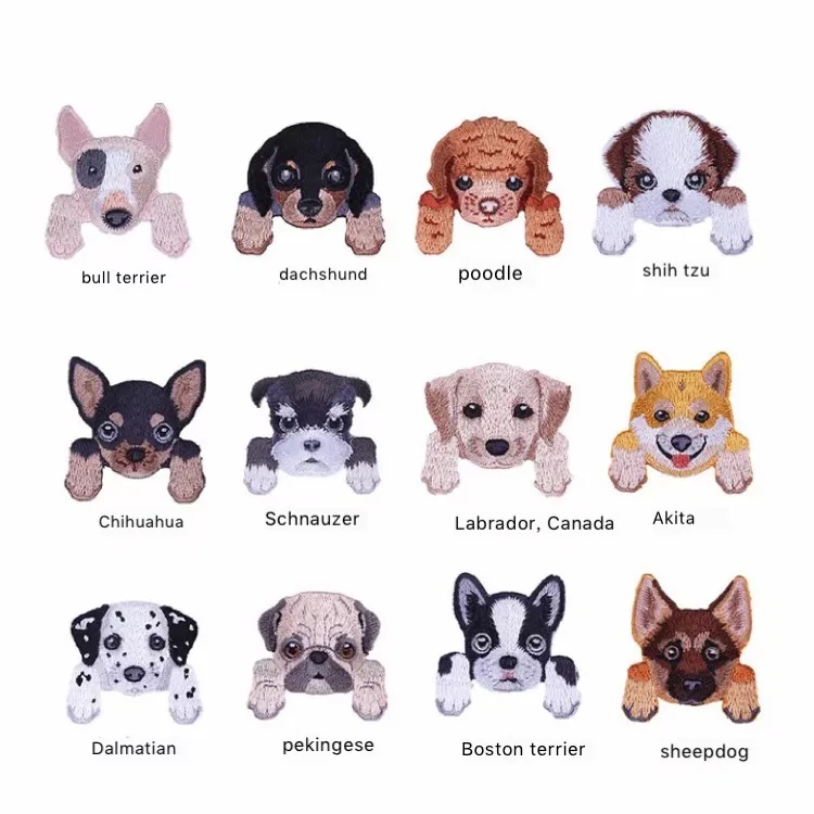 1 шт. нашивки для вышивания головы щенка с вышитым животным уплотнением