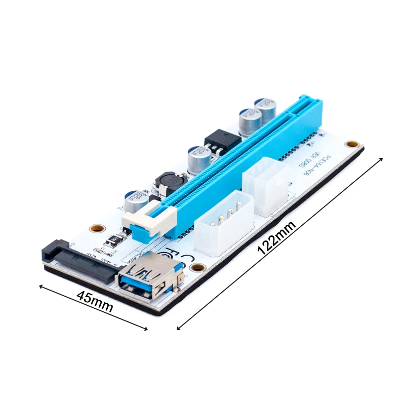 10 шт. Белый 3 в 1 4 Pin 6 sata PCI E Express 1X 4x 8x 16x расширитель USB Riser 008S адаптер карта для BTC Mining|