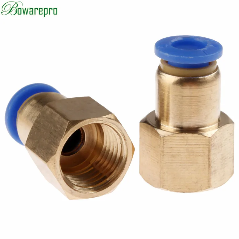 Bowarepro пневматические Женские Прямые соединители 1/8 ''1/4'' 3/8 ''1/2'' внутренняя резьба прямой втулка для соединения воздушной трубы - Цвет: PCF6-02