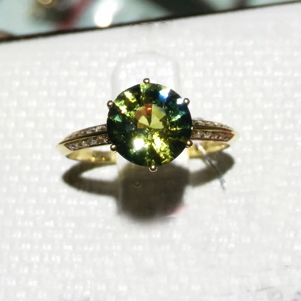 2 карата великолепный разноцветный натуральный сапфир 8 мм Красочный огонь